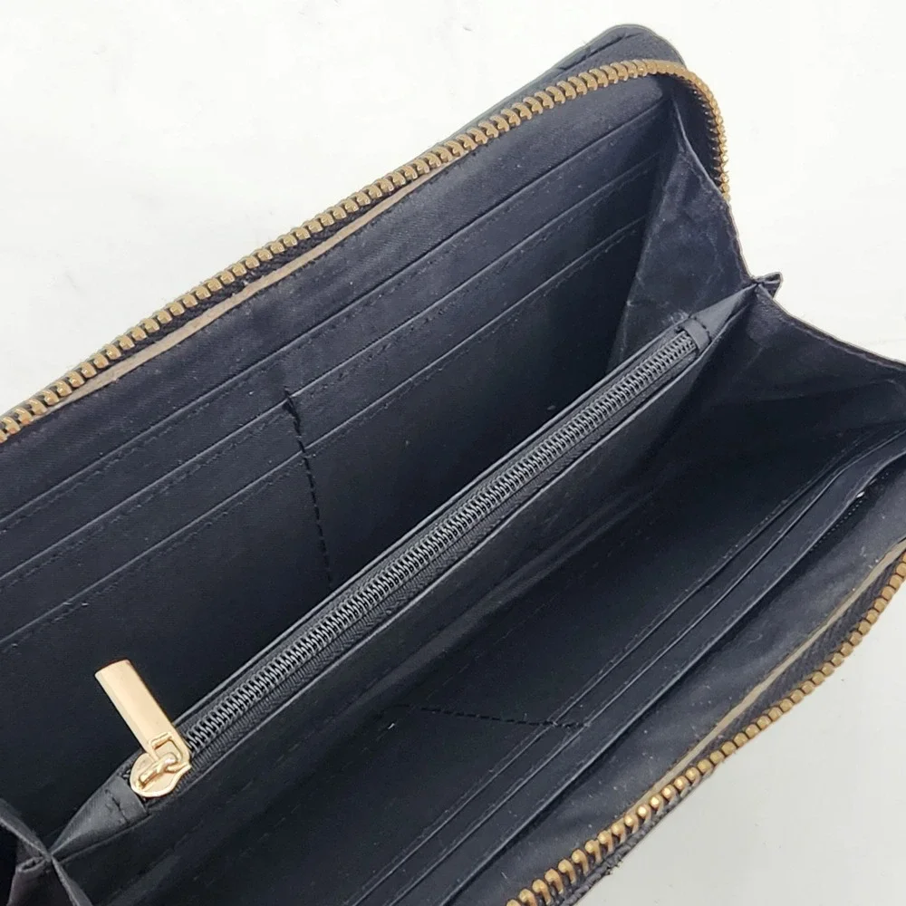 Michael‎ Kors Wallet Black Quilted Zip Around Continental Wallet MK Women
